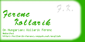 ferenc kollarik business card